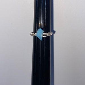 -Light blue hand made ring
